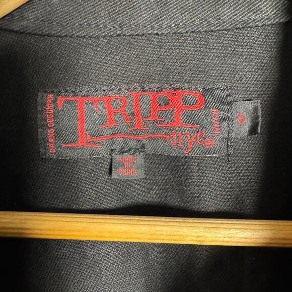 Tripp NYC Black Military Vest Size Small – Punk Goth Zip Grommet Corset Style - Picture 3 of 5